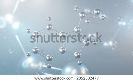 indole-3-carbinol molecular structure, 3d model molecule, antioxidant, structural chemical formula view from a microscope