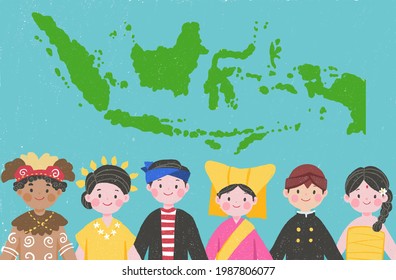 Indonesia Consist Various Ethnic Groups Illustration Stock Illustration ...