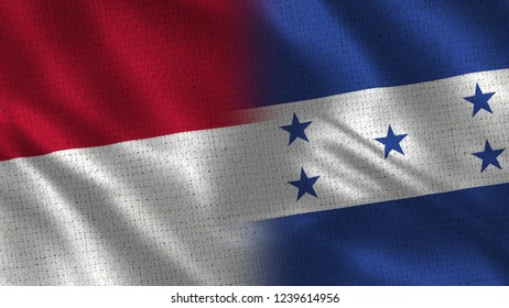 Indonesia Honduras 3d Illustration Two Flag Stock Illustration ...