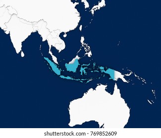 Indonesia Map 3d Rendering Stock Illustration 769852609 | Shutterstock