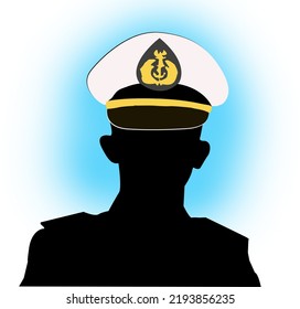 Indonesian Navy General Silhouette Of Military Man. Illustration Design Elements