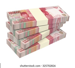 argent de rupiah indonésien isolé sur fond blanc. Rendu de photos 3D généré par ordinateur.