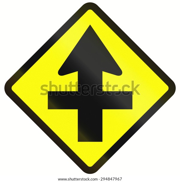 Indonesian Traffic Sign Intersection Priority Stock Illustration ...