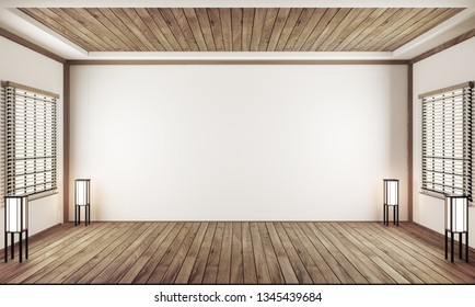 Indoor Empty Room Japan Style. 3D Rendering