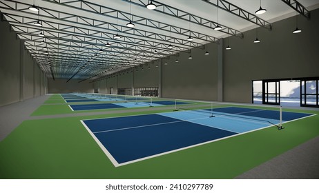 indoor pickleball court illustration 3d render - Powered by Shutterstock