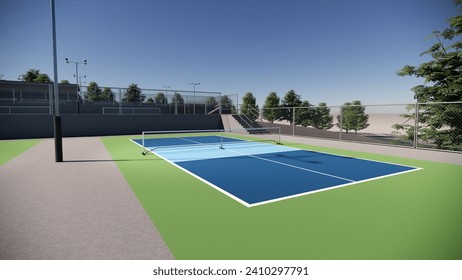 indoor pickleball court illustration 3d render - Powered by Shutterstock