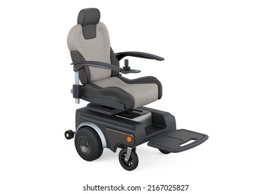 Indoor Powerchair, Electric Wheelchair, Motorized Power Chair and Mobility Scooter, 3D rendering isolated on white background