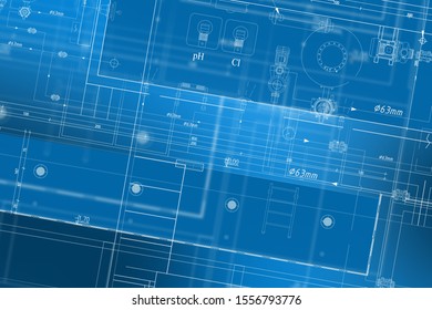 Indoor Residential Lap Swimming Pool Development Blueprint Concept. 