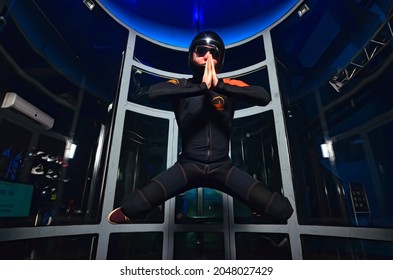 Indoor Skydiving Fun Fly Meditation. Namaste In Fly. Keep Calm