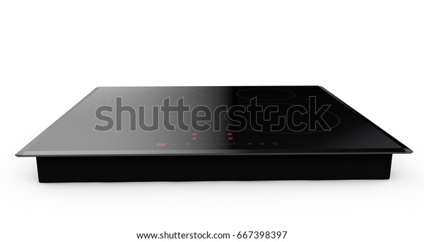 Induction Cooktop On White Background 3d Stock Image Download Now