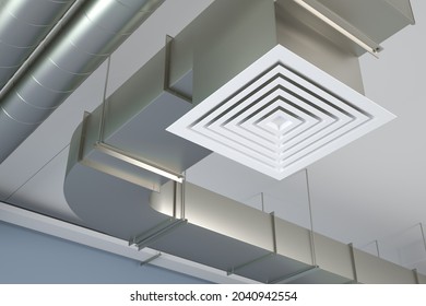 Industrial Air Duct Ventilation, 3d Illustration