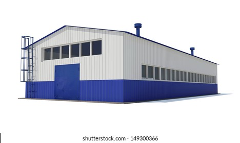 Industrial Building. Isolated Render On A White Background