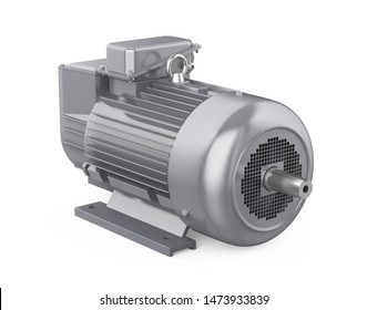 Industrial Electric Motor Isolated. 3D rendering