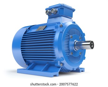 Industrial Electric Motor Isolated On White Stock Illustration ...