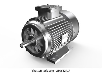 Industrial electric motor  isolated on white background