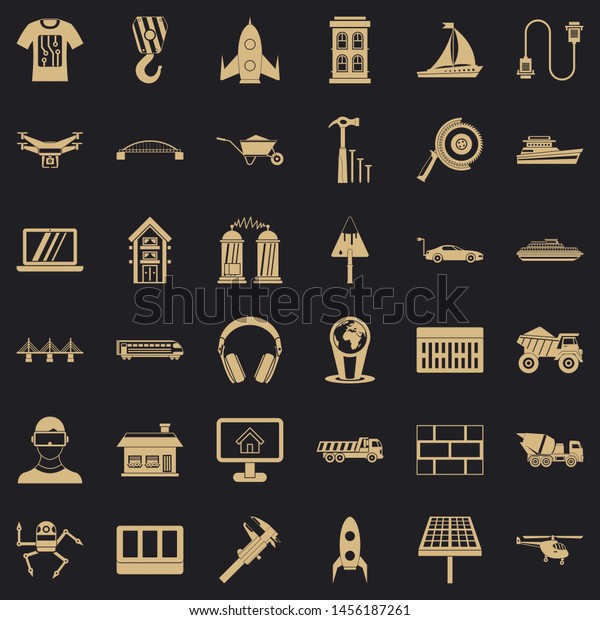 Industrial engineering icons
set. Simple style of 36 industrial engineering icons for web for
any design