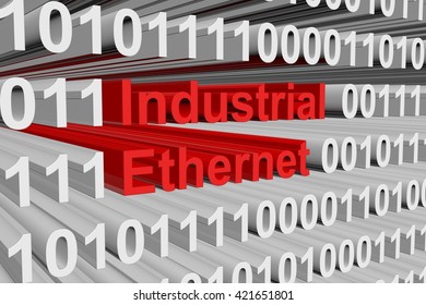 Industrial Ethernet In The Form Of Binary Code, 3D Illustration