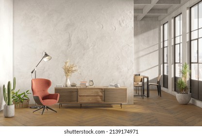 Industrial Grunge Interior Loft Style Interior Stock Illustration