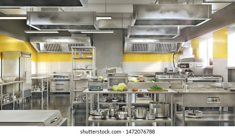 restaurant kitchen layout 3d