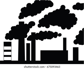 Industrial Pipe Silhouette Smoke Stock Illustration 675093463 