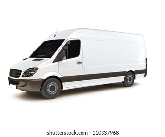 Industrial van on a white background, room for text ,logo or copy space