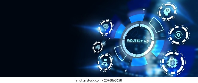 Industry 4.0 Cloud computing, physical systems, IOT, cognitive computing industry. 3d illustration
