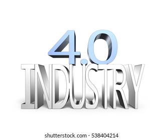 Industry 4.0 concept. 3D illustration text of industry 4.0, isolated on white background.