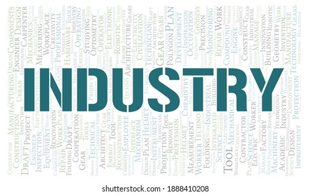 Industry typography word cloud create with text only