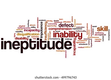 Ineptitude word cloud concept