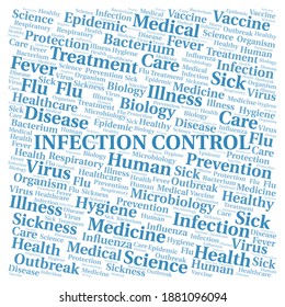 Infection Control Typography Word Cloud Create With The Text Only.