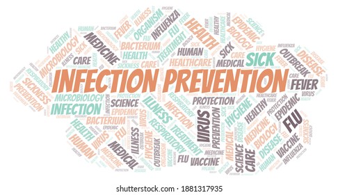 Infection Prevention Typography Word Cloud Create With The Text Only.