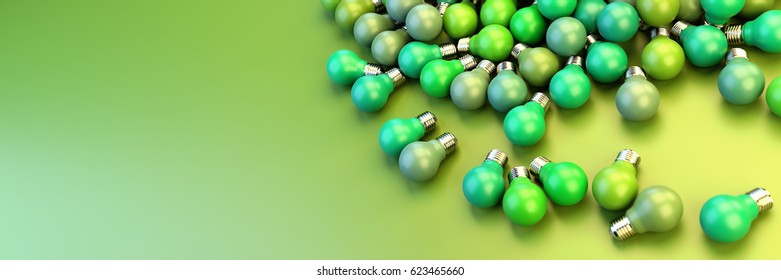 Infinite bulbs background, 3d rendering