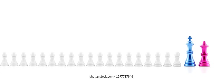 Infinite Chess Background, Original 3d Rendering. Leadership And Role Model Concepts