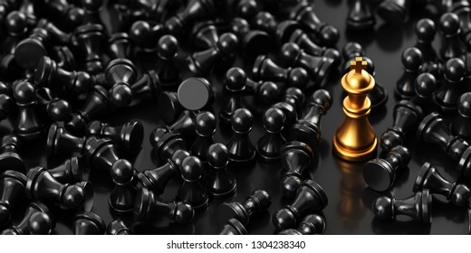 Infinite Chess Background, Original 3d Rendering. Leadership And Role Model Concepts