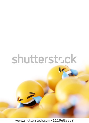 Infinite emoticons 3d rendering background, social media and communications concept