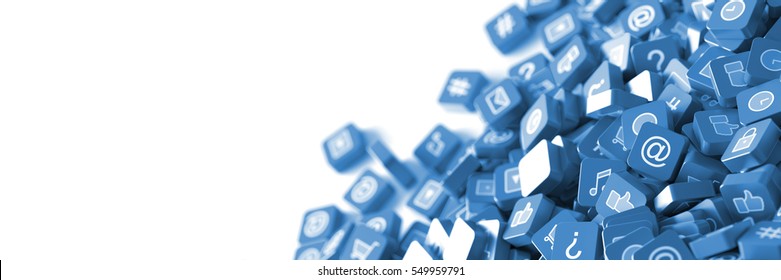 Infinite Social Media Infinite Icons 3d Rendering Background