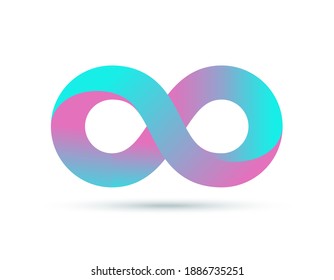Infinity logo symbol loop icon, infinite 8 mobius cycle