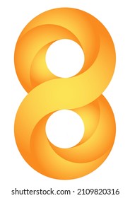 Infinity Loop Or Figure Eight Logo In Orange Color