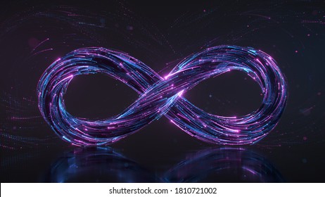 Infinity Sign Of Light Trails. 3D Rendering Illustration
