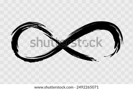 Infinity sign on a transparent background. Grunge infinity sign. Grunge infinity sign on a chessboard of gray and white squares. Infinity sign combines deep meaning with a unique visual style