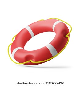 Inflatable Emergency Rescue And Safe Life Buoy Lifesaver 3d Illustration Rendering 3d Icon Isolated