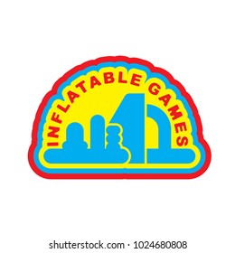 Inflatable Games Logo. Emblem For Water Park Amusement