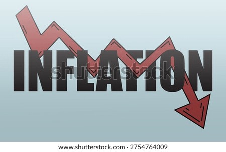 inflation, arrow pointing down, chart of decrease