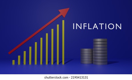 Inflation Concept Rising Chart 3d Illustration Stock Illustration ...