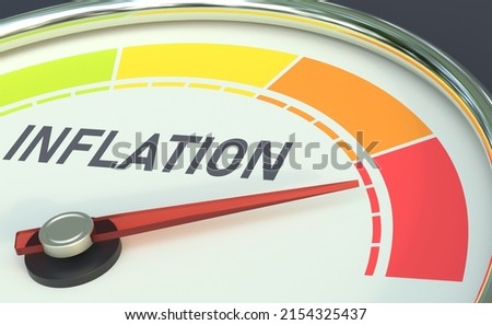 Inflation indicator - rising inflation (3D Rendering)