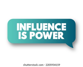 Influence is Power text message bubble, concept background