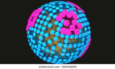 Influenza Virus Structure Of Symptoms.3d Illustration