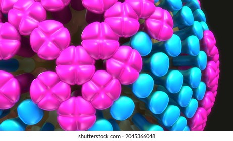 Influenza Virus Structure Of Symptoms.3d Illustration