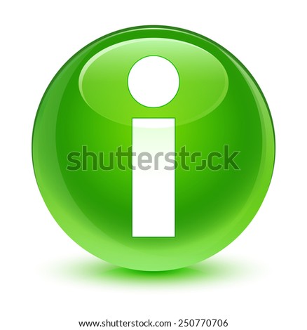 Info icon glassy green button