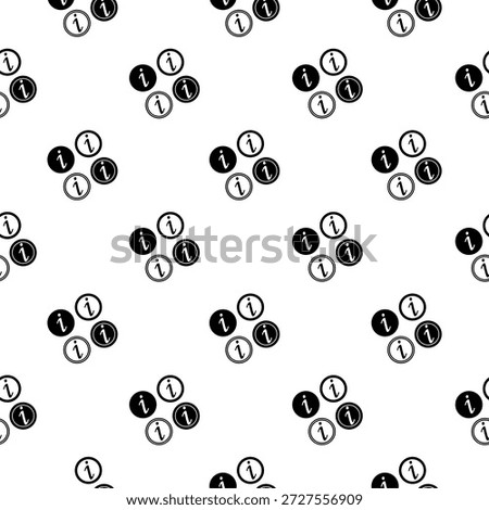 Info icons set seamless pattern isolated on white background